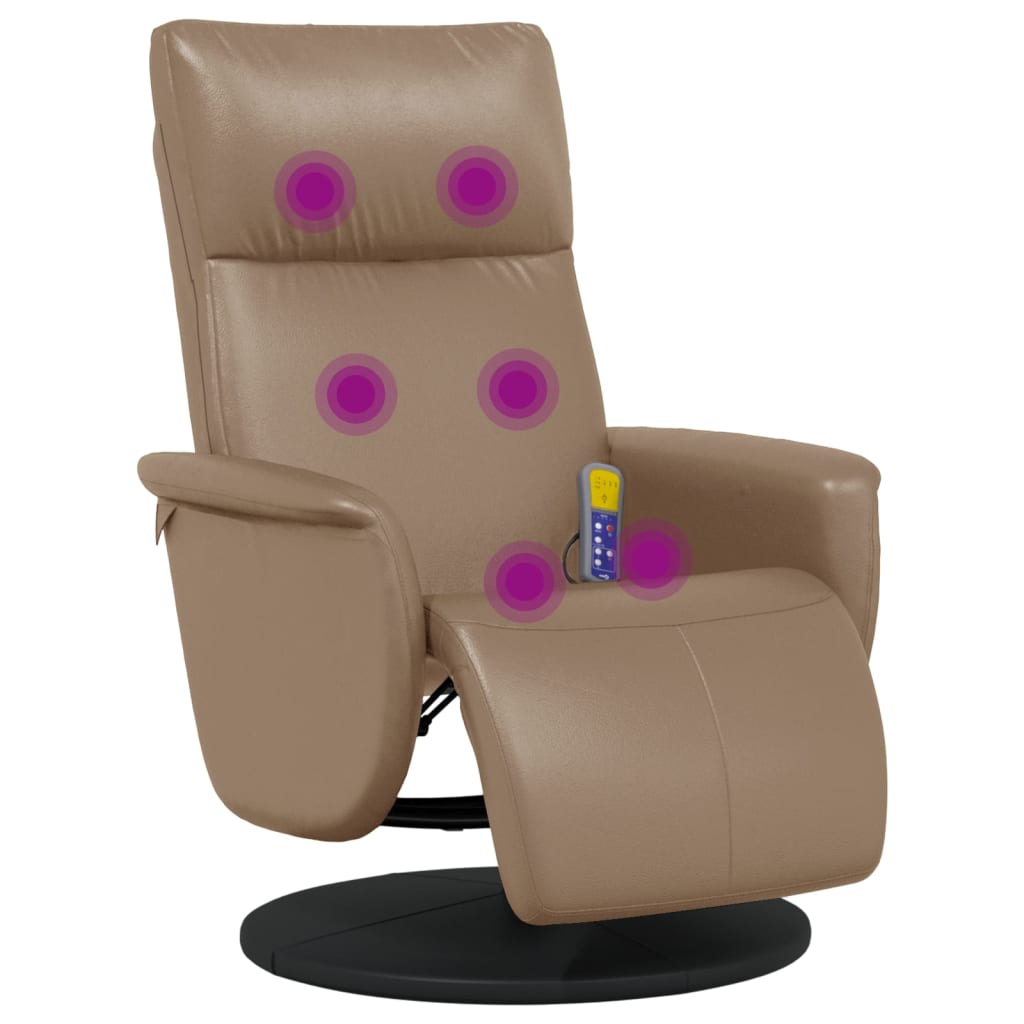 Massagestoel verstelbaar met voetensteun kunstleer cappuccino is nu te koop bij PeponiXL, paradijselijk wonen!