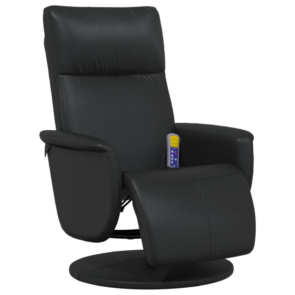 Massagestoel verstelbaar met voetensteun kunstleer zwart is nu te koop bij PeponiXL, paradijselijk wonen!