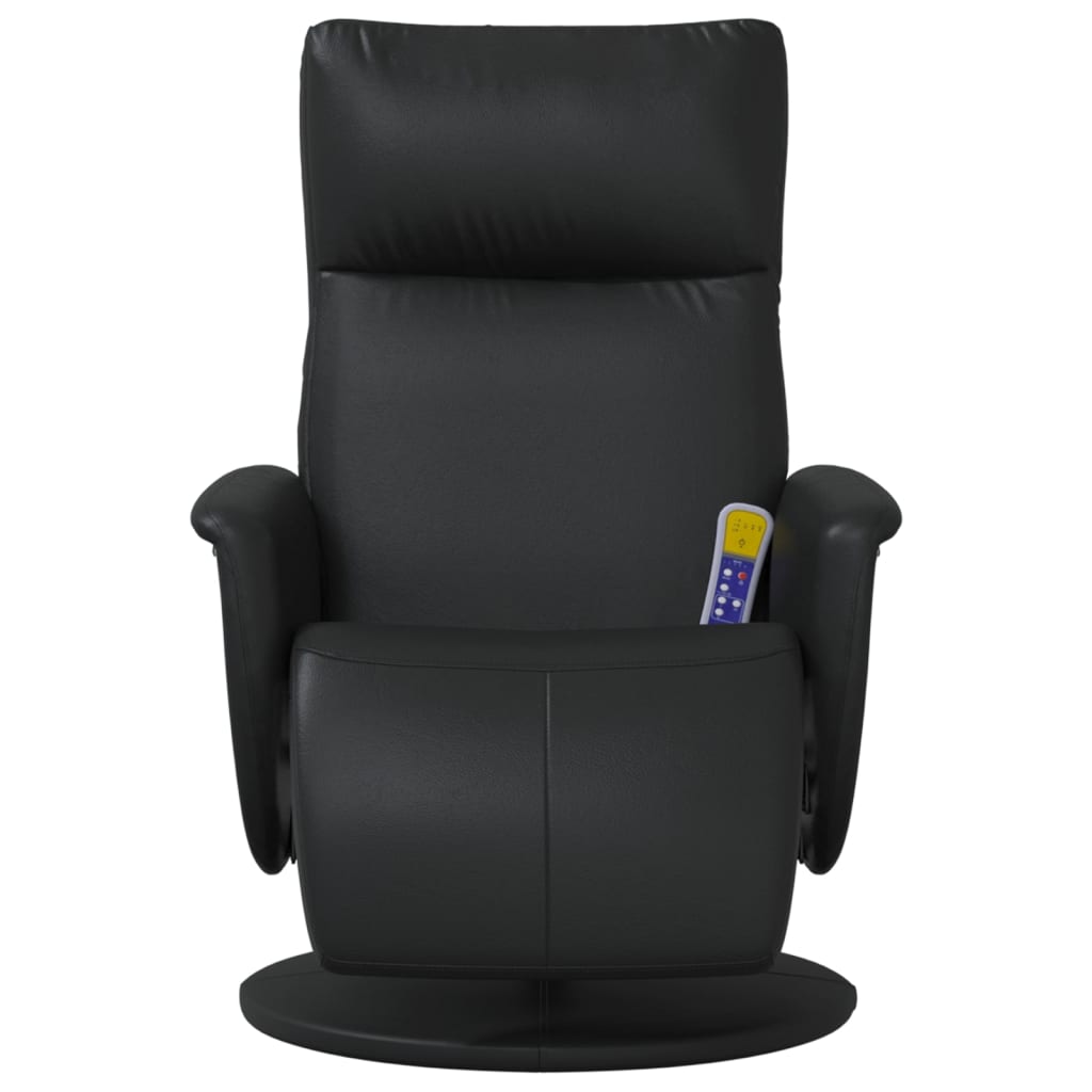 Massagestoel verstelbaar met voetensteun kunstleer zwart is nu te koop bij PeponiXL, paradijselijk wonen!