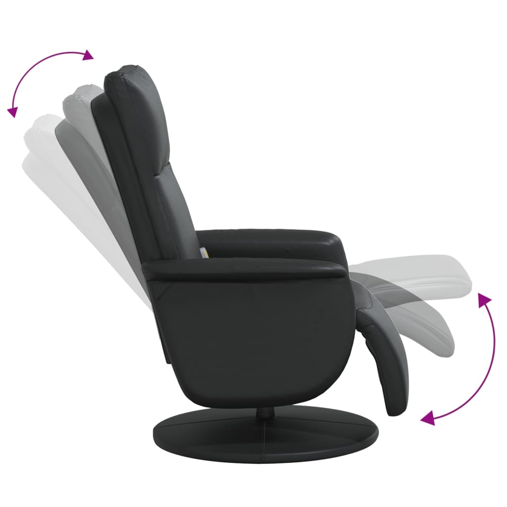 Massagestoel verstelbaar met voetensteun kunstleer zwart is nu te koop bij PeponiXL, paradijselijk wonen!
