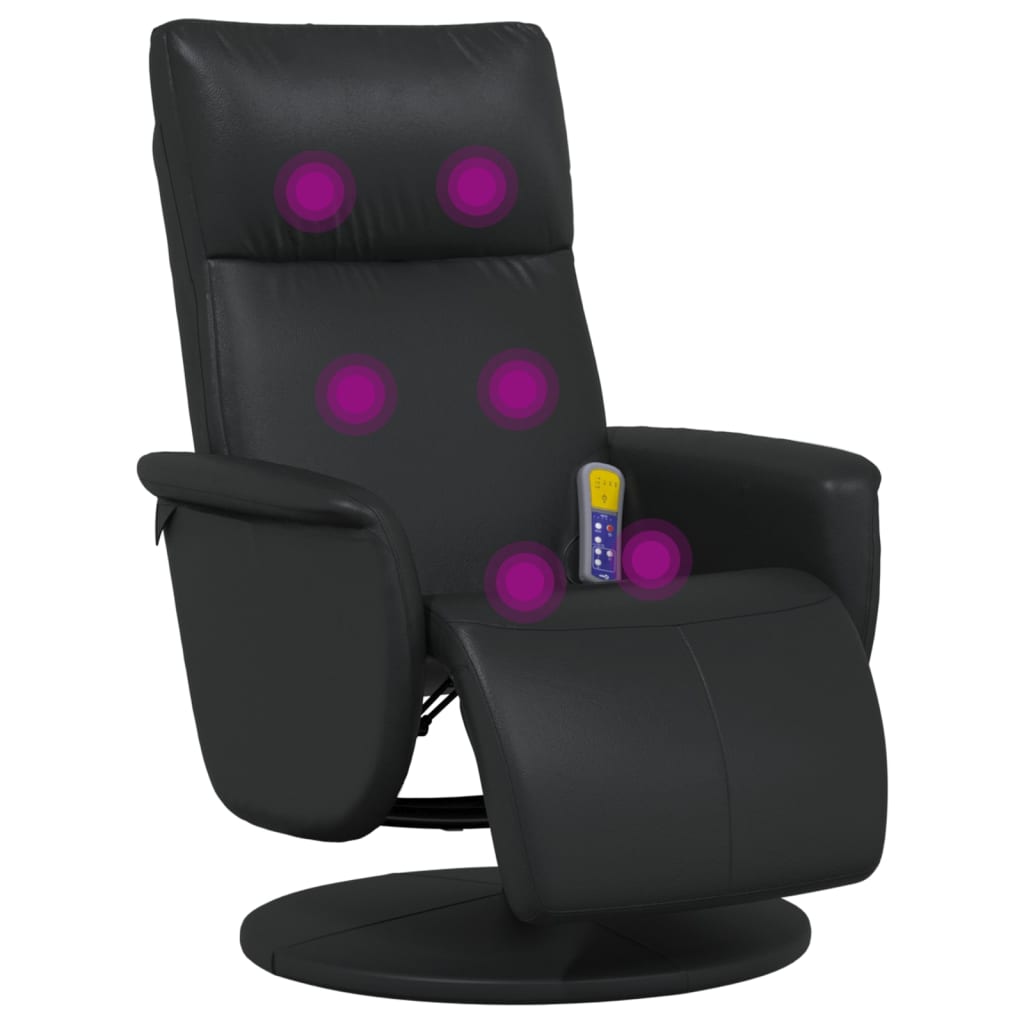 Massagestoel verstelbaar met voetensteun kunstleer zwart is nu te koop bij PeponiXL, paradijselijk wonen!