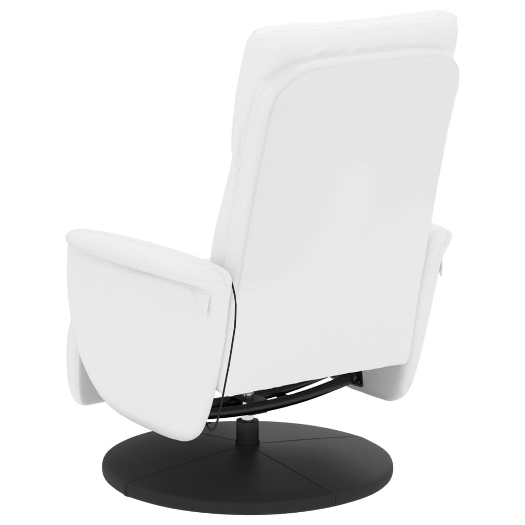 Massagestoel verstelbaar met voetensteun kunstleer wit is nu te koop bij PeponiXL, paradijselijk wonen!