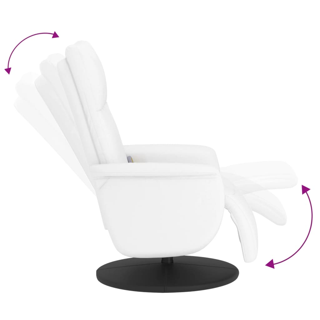 Massagestoel verstelbaar met voetensteun kunstleer wit is nu te koop bij PeponiXL, paradijselijk wonen!