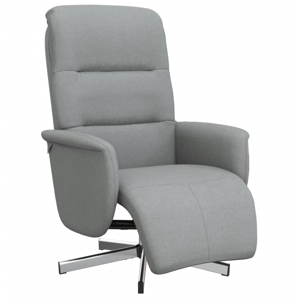 Fauteuil verstelbaar met voetensteun stof lichtgrijs is nu te koop bij PeponiXL, paradijselijk wonen!