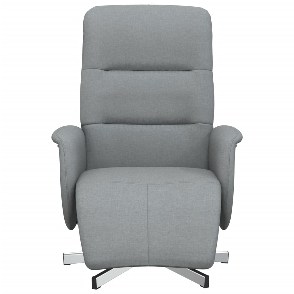 Fauteuil verstelbaar met voetensteun stof lichtgrijs is nu te koop bij PeponiXL, paradijselijk wonen!