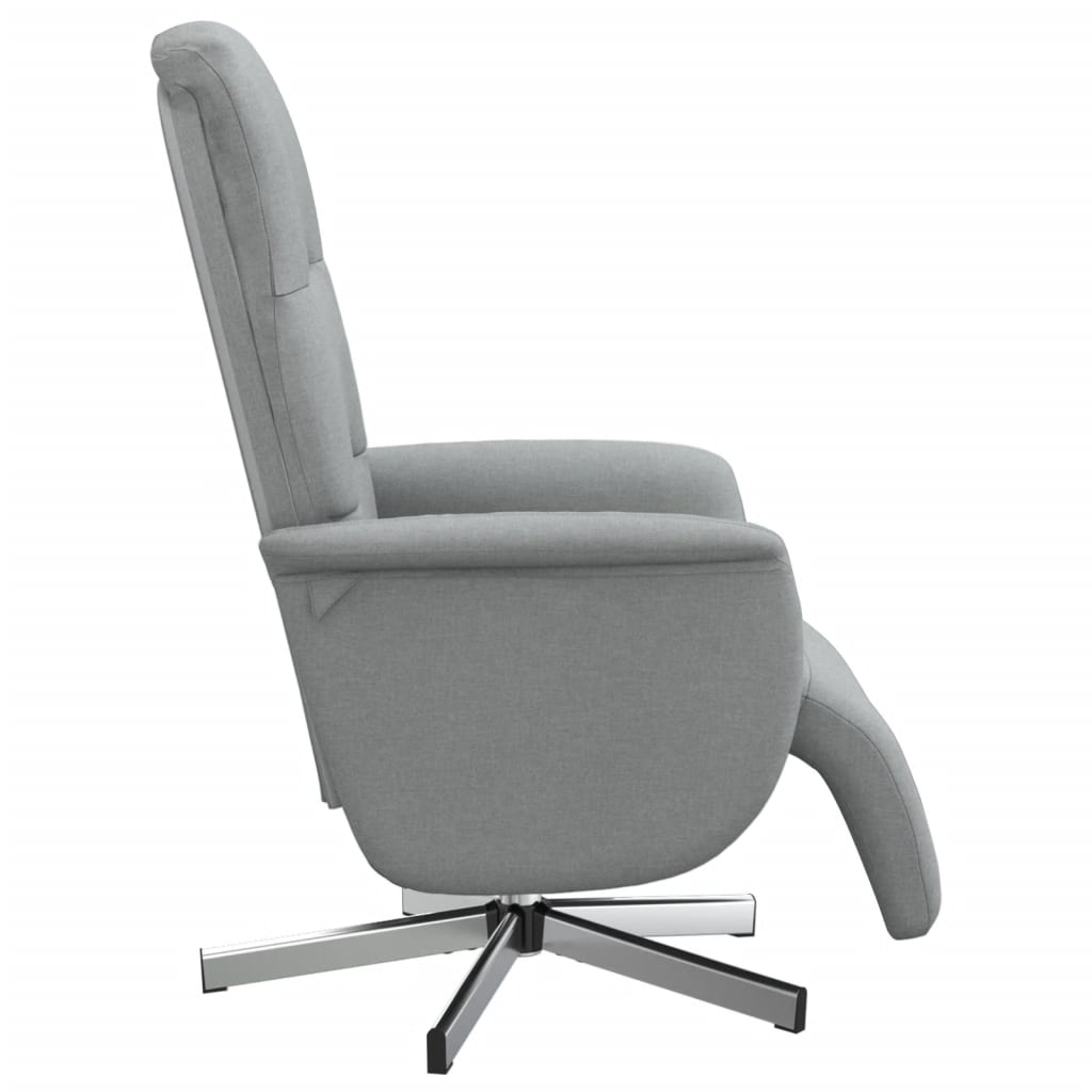 Fauteuil verstelbaar met voetensteun stof lichtgrijs is nu te koop bij PeponiXL, paradijselijk wonen!