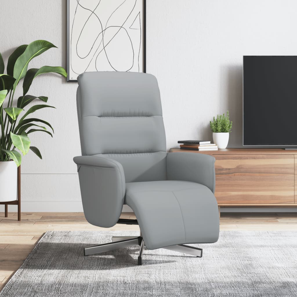 Fauteuil verstelbaar met voetensteun stof lichtgrijs is nu te koop bij PeponiXL, paradijselijk wonen!