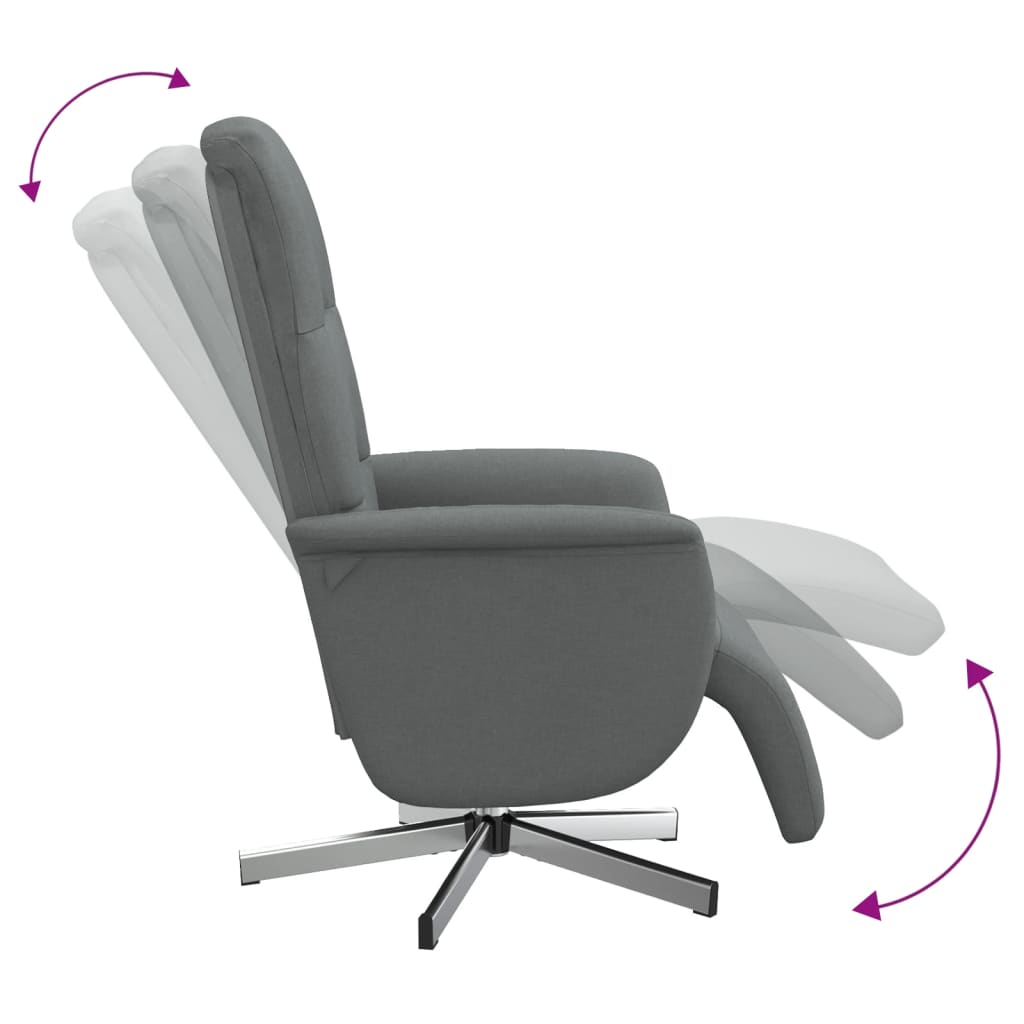 Fauteuil verstelbaar met voetensteun stof donkergrijs is nu te koop bij PeponiXL, paradijselijk wonen!
