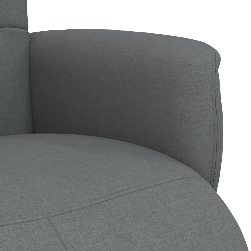 Fauteuil verstelbaar met voetensteun stof donkergrijs is nu te koop bij PeponiXL, paradijselijk wonen!