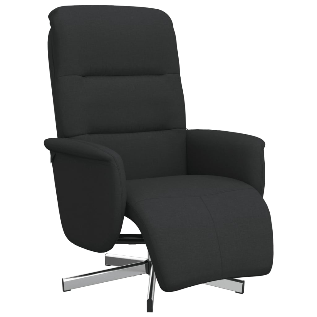 Fauteuil verstelbaar met voetensteun stof zwart is nu te koop bij PeponiXL, paradijselijk wonen!