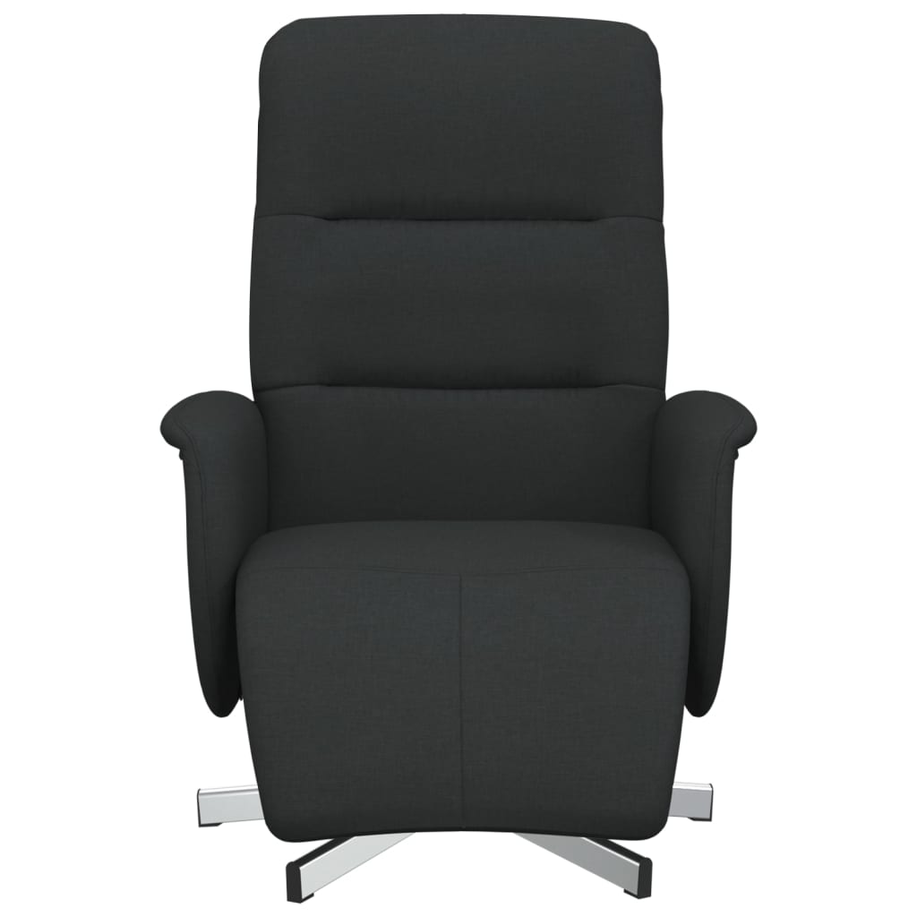 Fauteuil verstelbaar met voetensteun stof zwart is nu te koop bij PeponiXL, paradijselijk wonen!