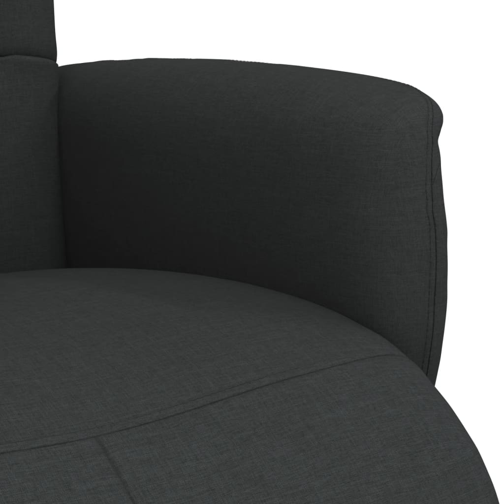 Fauteuil verstelbaar met voetensteun stof zwart is nu te koop bij PeponiXL, paradijselijk wonen!