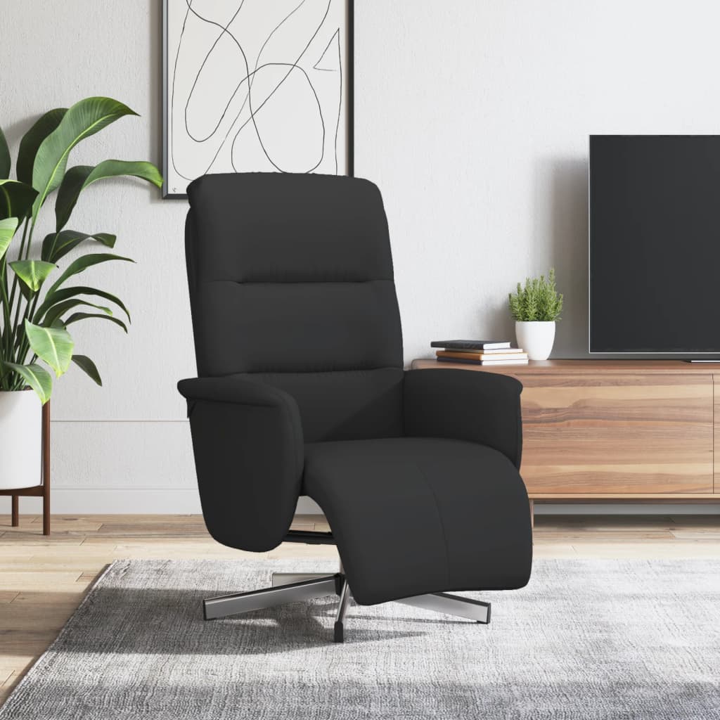 Fauteuil verstelbaar met voetensteun stof zwart is nu te koop bij PeponiXL, paradijselijk wonen!