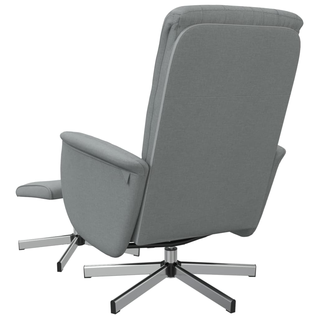 Fauteuil verstelbaar met voetenbankje stof lichtgrijs is nu te koop bij PeponiXL, paradijselijk wonen!