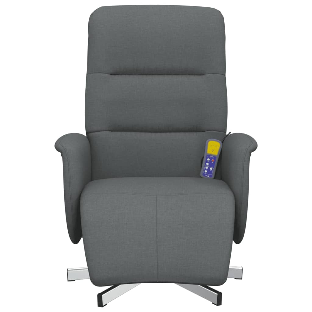 Massagestoel verstelbaar met voetensteun stof donkergrijs is nu te koop bij PeponiXL, paradijselijk wonen!