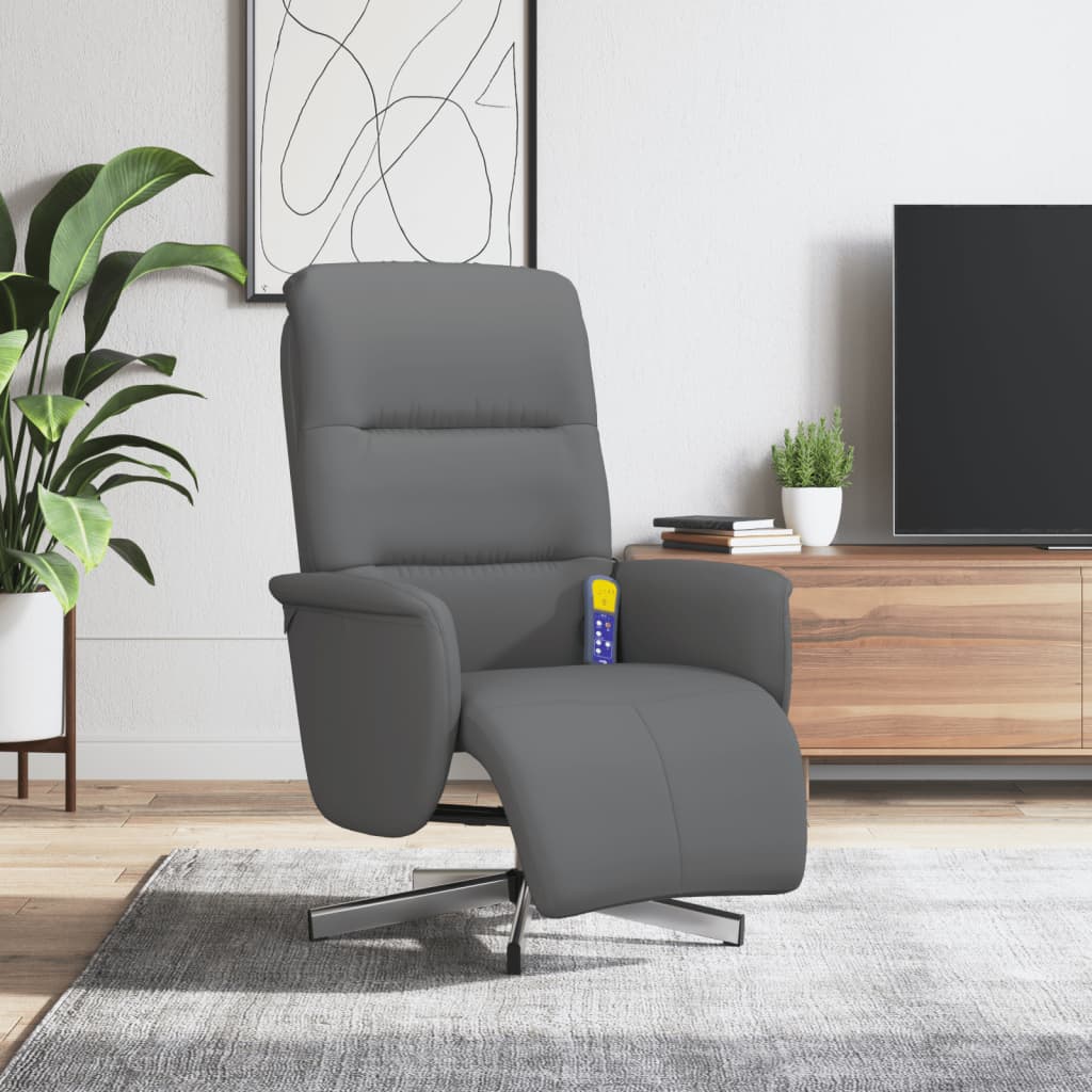 Massagestoel verstelbaar met voetensteun stof donkergrijs is nu te koop bij PeponiXL, paradijselijk wonen!