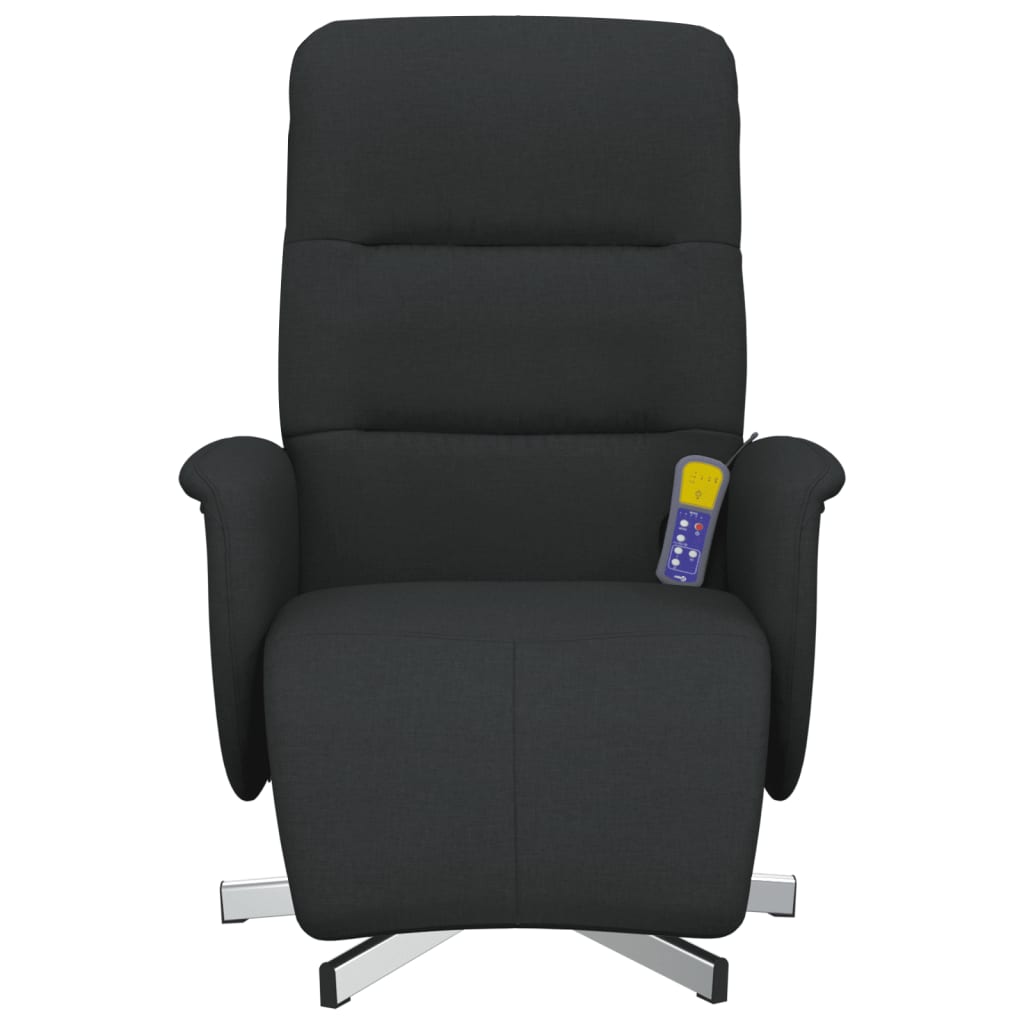 Massagestoel verstelbaar met voetensteun stof zwart is nu te koop bij PeponiXL, paradijselijk wonen!