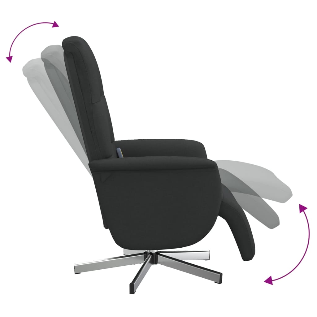 Massagestoel verstelbaar met voetensteun stof zwart is nu te koop bij PeponiXL, paradijselijk wonen!
