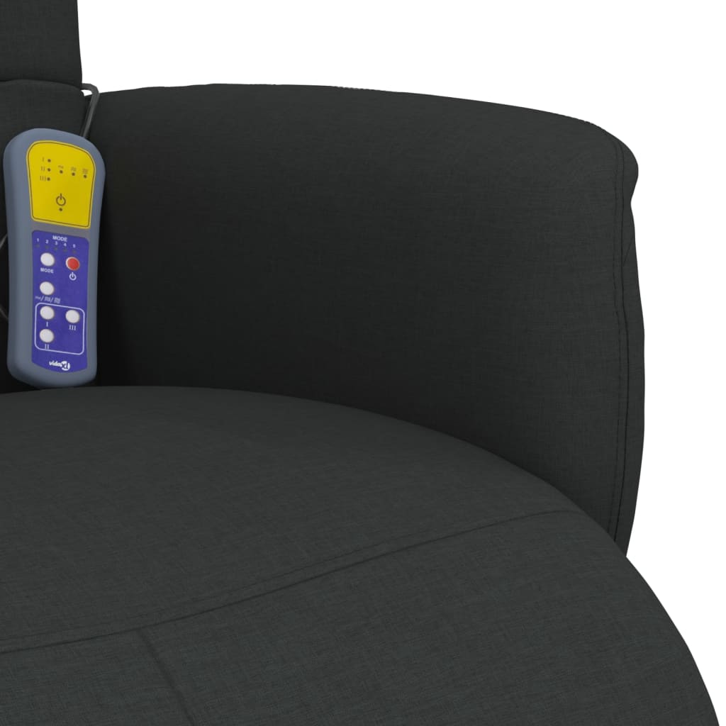 Massagestoel verstelbaar met voetensteun stof zwart is nu te koop bij PeponiXL, paradijselijk wonen!