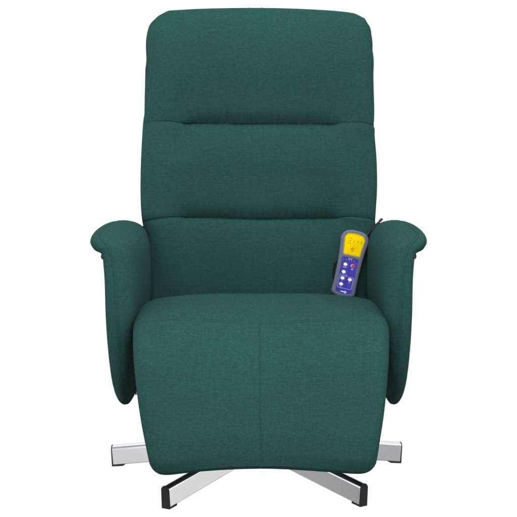 Massagestoel verstelbaar met voetensteun stof donkergroen is nu te koop bij PeponiXL, paradijselijk wonen!