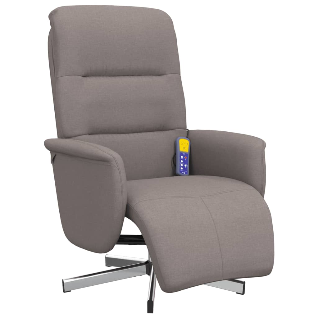 Massagestoel verstelbaar met voetensteun stof taupe is nu te koop bij PeponiXL, paradijselijk wonen!