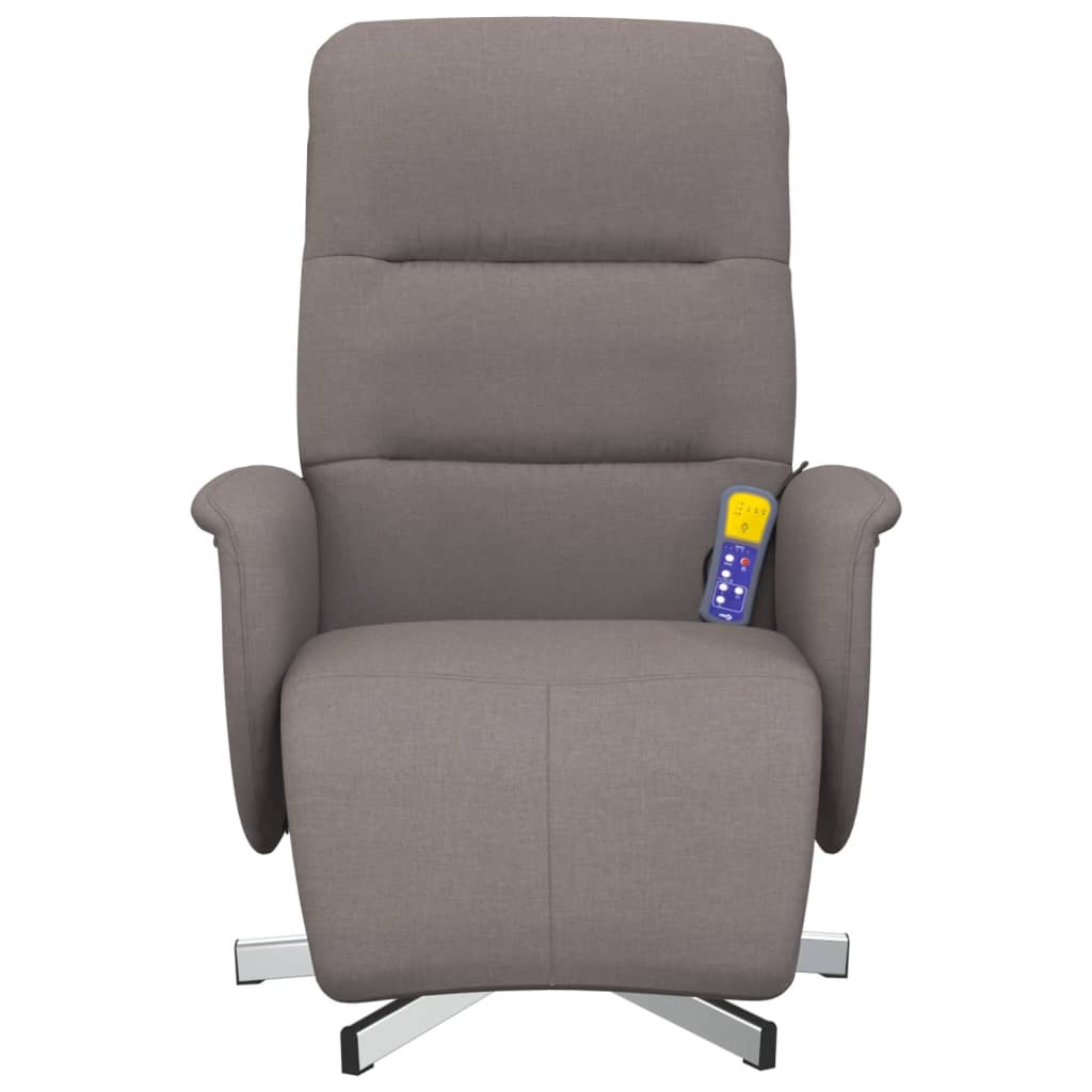 Massagestoel verstelbaar met voetensteun stof taupe is nu te koop bij PeponiXL, paradijselijk wonen!