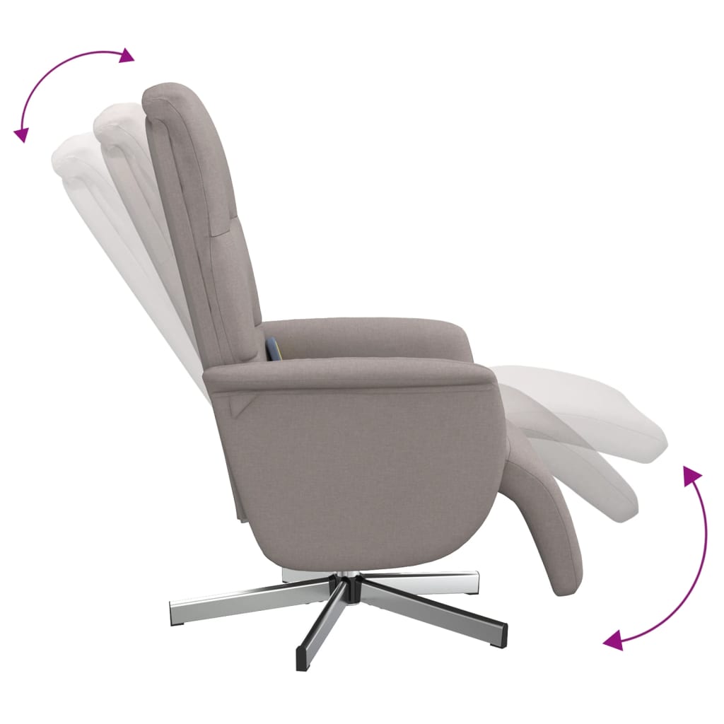 Massagestoel verstelbaar met voetensteun stof taupe is nu te koop bij PeponiXL, paradijselijk wonen!