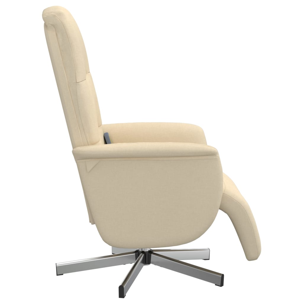 Massagestoel verstelbaar met voetensteun stof crèmekleurig is nu te koop bij PeponiXL, paradijselijk wonen!