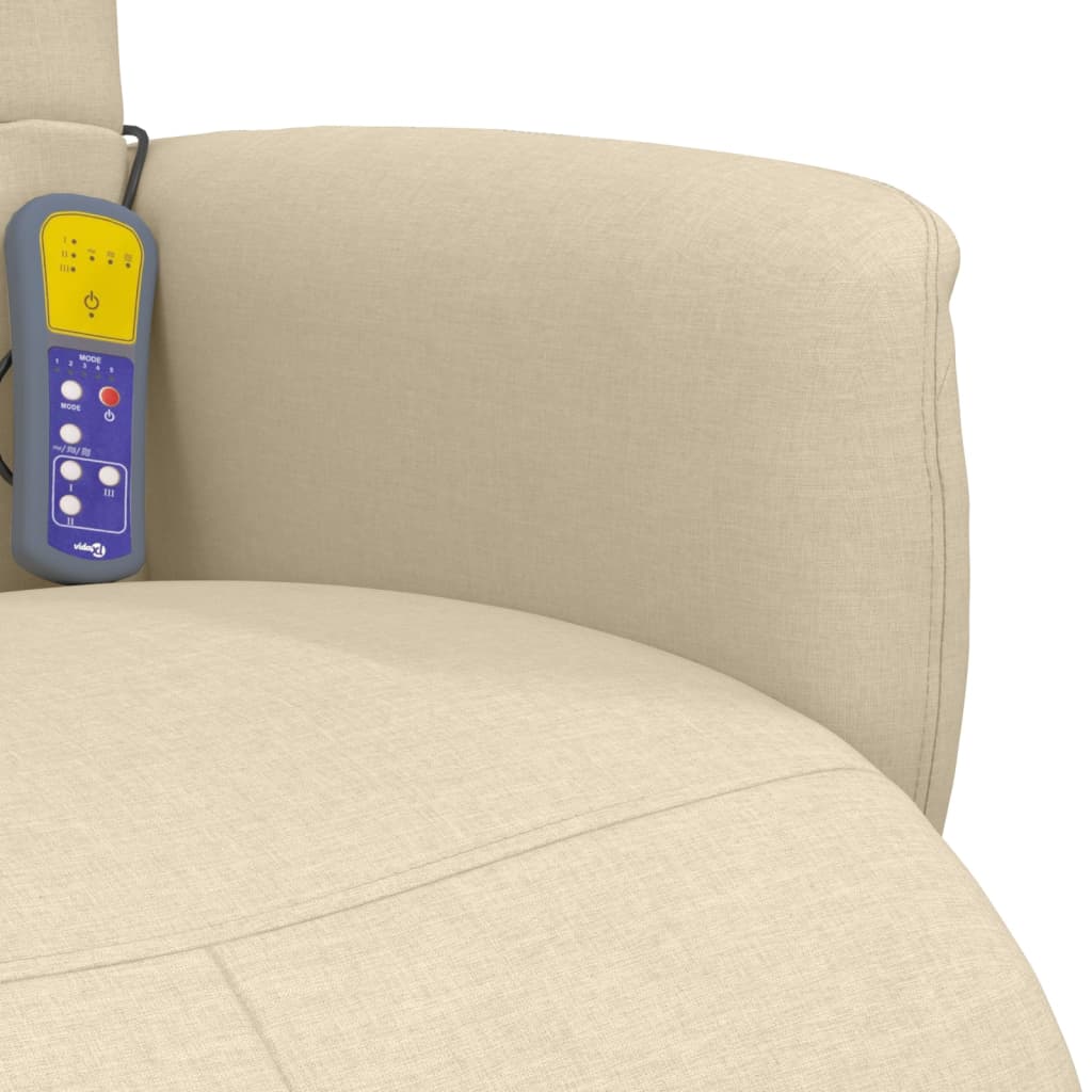 Massagestoel verstelbaar met voetensteun stof crèmekleurig is nu te koop bij PeponiXL, paradijselijk wonen!