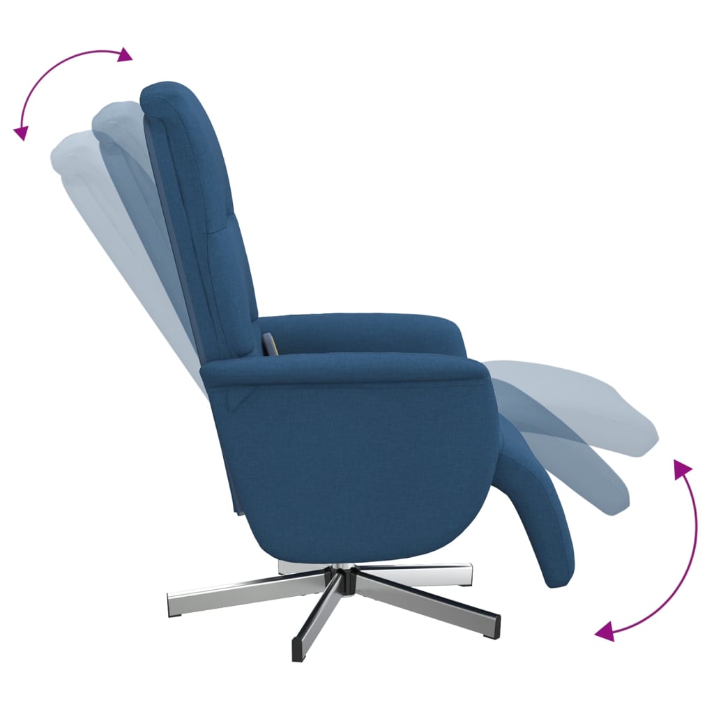 Massagestoel verstelbaar met voetensteun stof blauw is nu te koop bij PeponiXL, paradijselijk wonen!