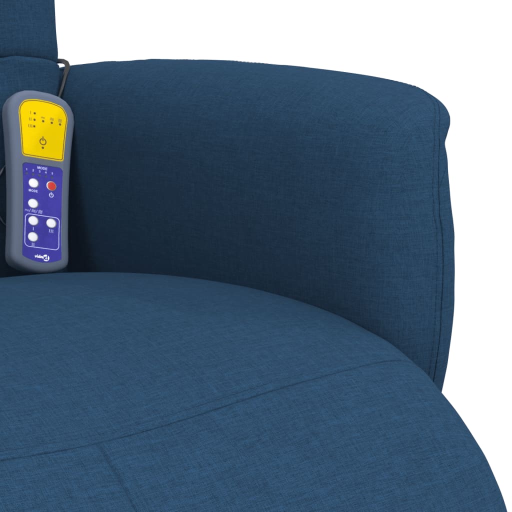 Massagestoel verstelbaar met voetensteun stof blauw is nu te koop bij PeponiXL, paradijselijk wonen!