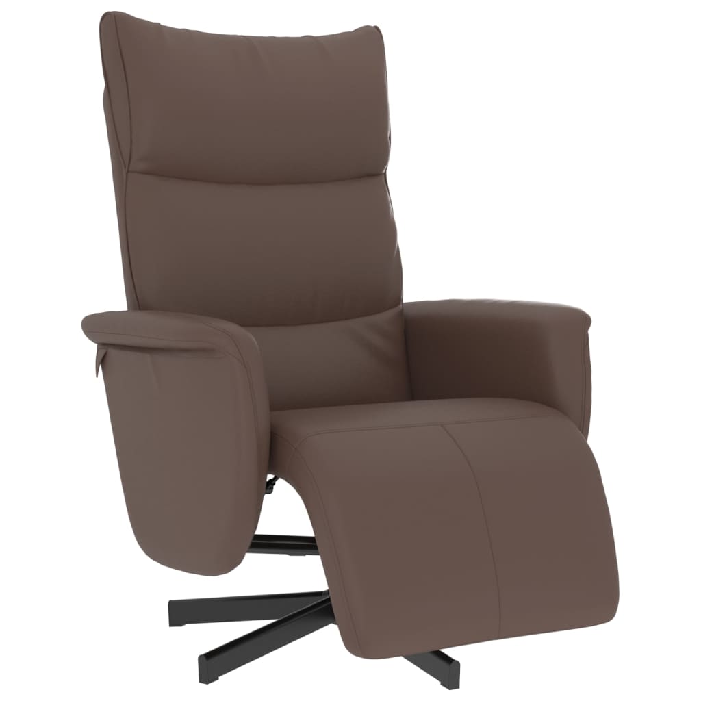 Fauteuil verstelbaar met voetensteun kunstleer bruin is nu te koop bij PeponiXL, paradijselijk wonen!