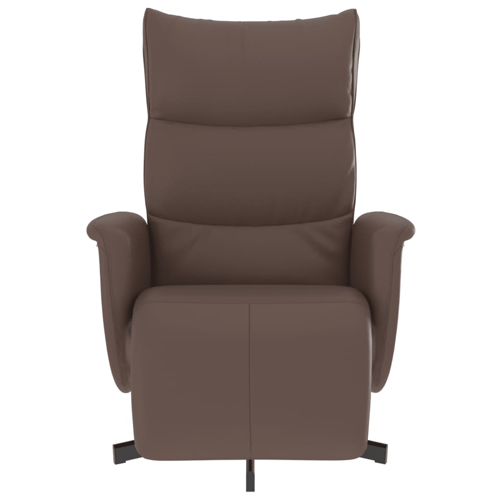 Fauteuil verstelbaar met voetensteun kunstleer bruin is nu te koop bij PeponiXL, paradijselijk wonen!