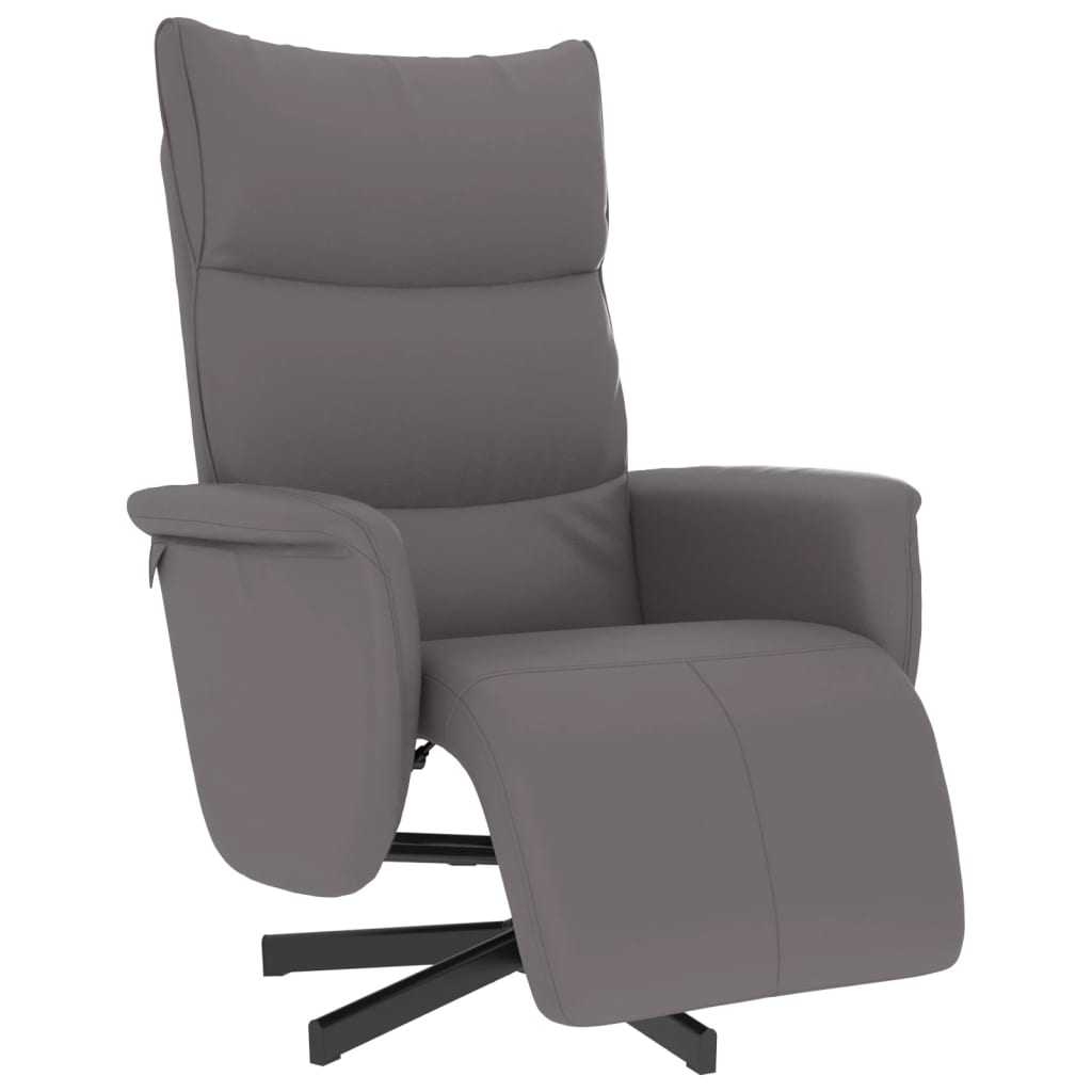 Fauteuil verstelbaar met voetensteun kunstleer grijs is nu te koop bij PeponiXL, paradijselijk wonen!