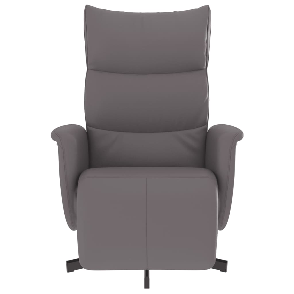Fauteuil verstelbaar met voetensteun kunstleer grijs is nu te koop bij PeponiXL, paradijselijk wonen!
