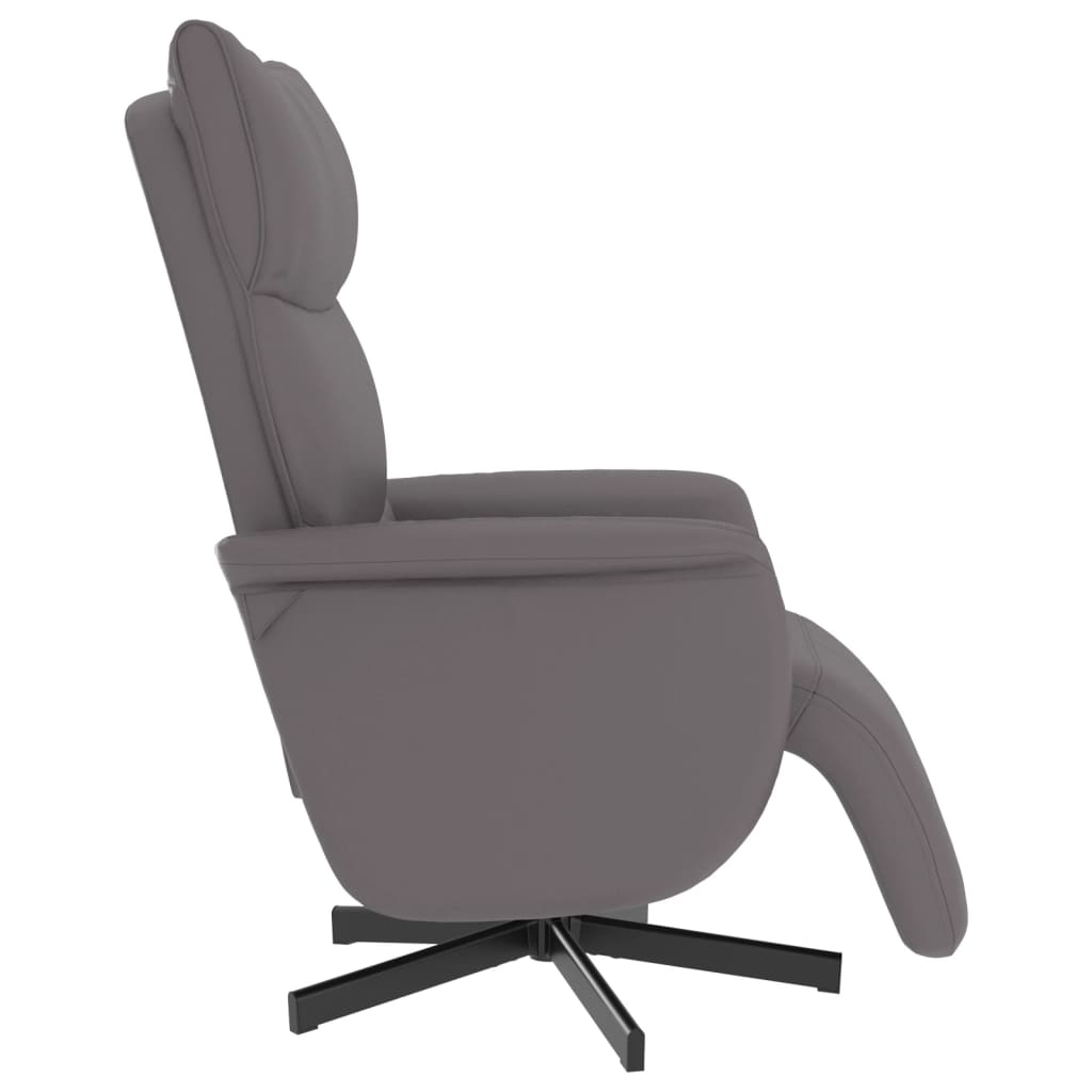 Fauteuil verstelbaar met voetensteun kunstleer grijs is nu te koop bij PeponiXL, paradijselijk wonen!