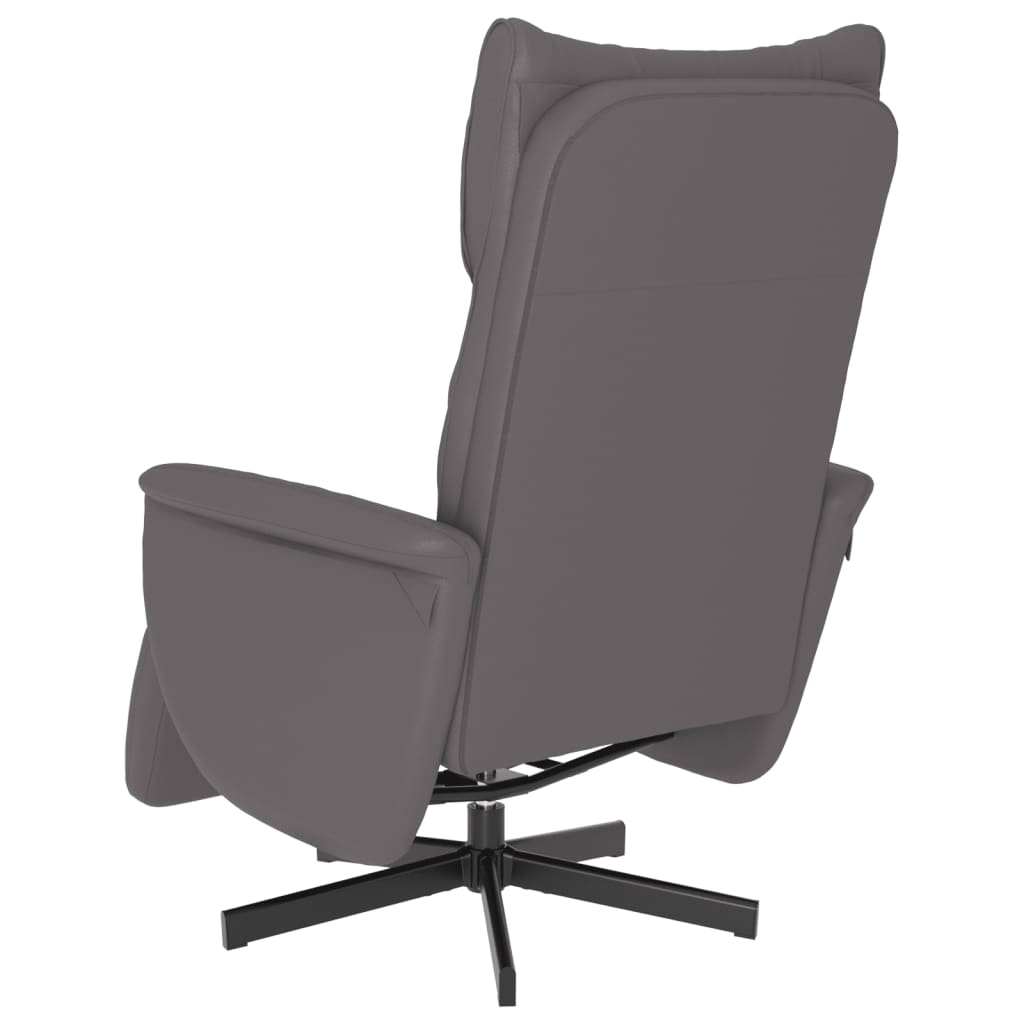 Fauteuil verstelbaar met voetensteun kunstleer grijs is nu te koop bij PeponiXL, paradijselijk wonen!