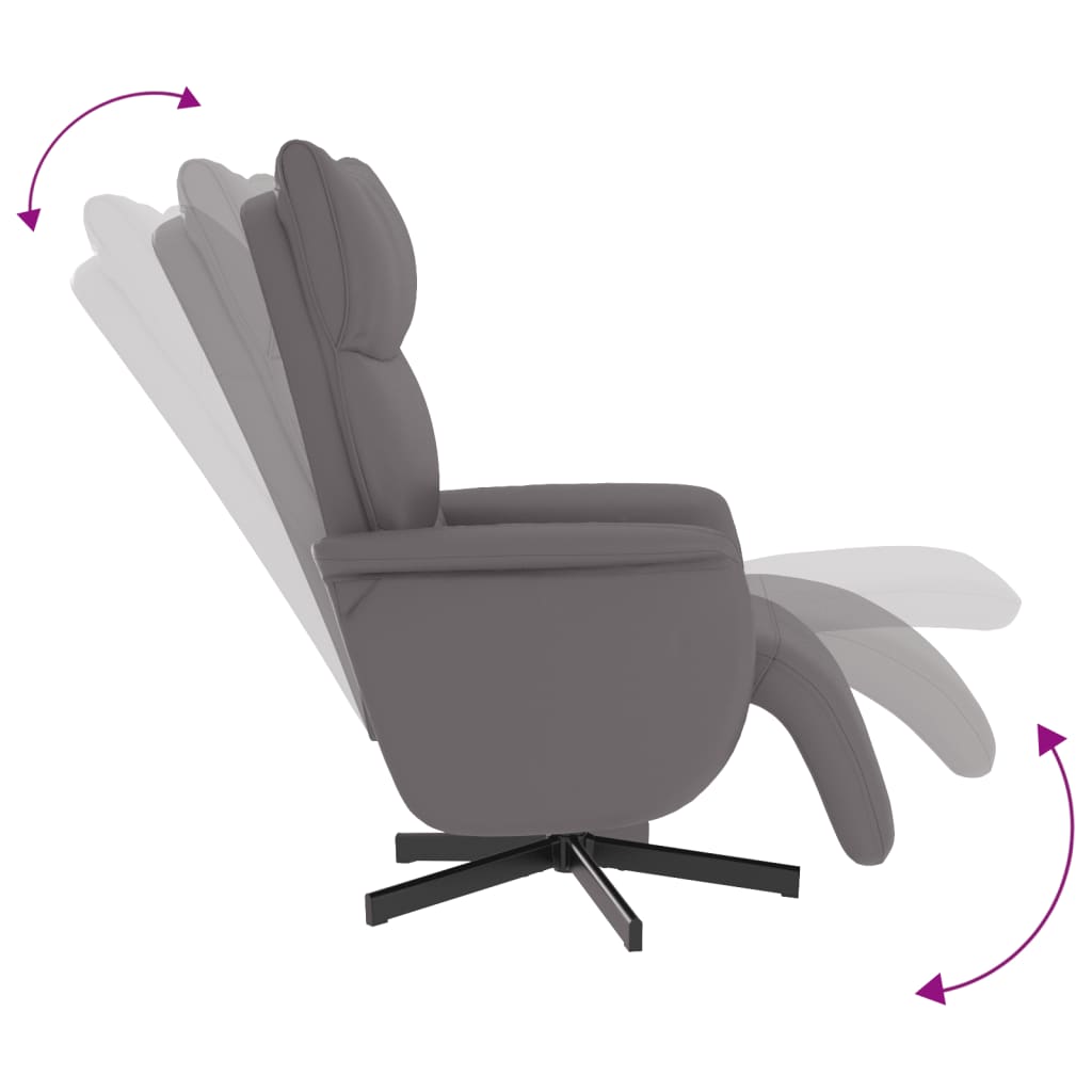 Fauteuil verstelbaar met voetensteun kunstleer grijs is nu te koop bij PeponiXL, paradijselijk wonen!