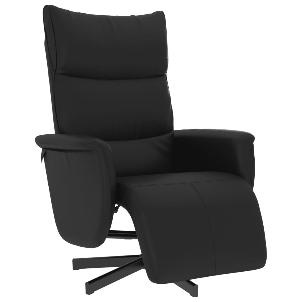 Fauteuil verstelbaar met voetensteun kunstleer zwart is nu te koop bij PeponiXL, paradijselijk wonen!