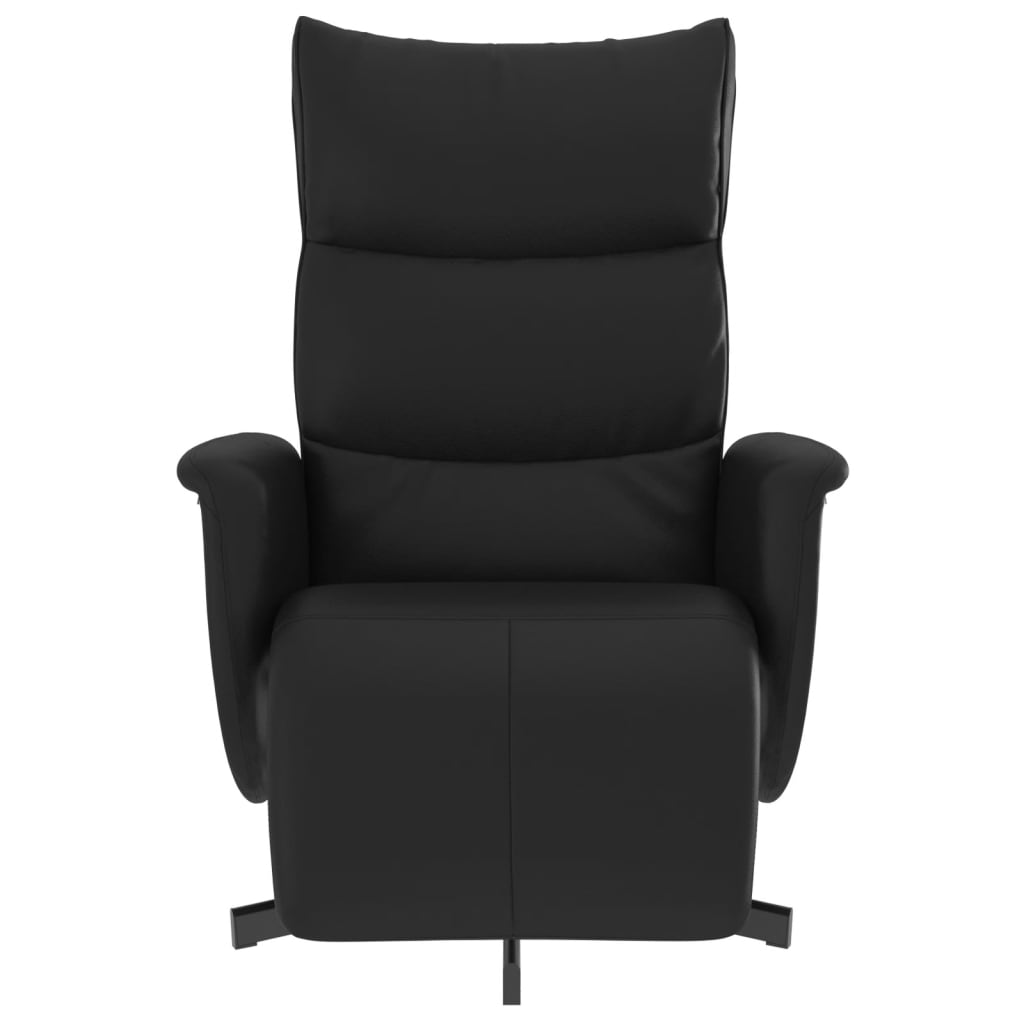 Fauteuil verstelbaar met voetensteun kunstleer zwart is nu te koop bij PeponiXL, paradijselijk wonen!
