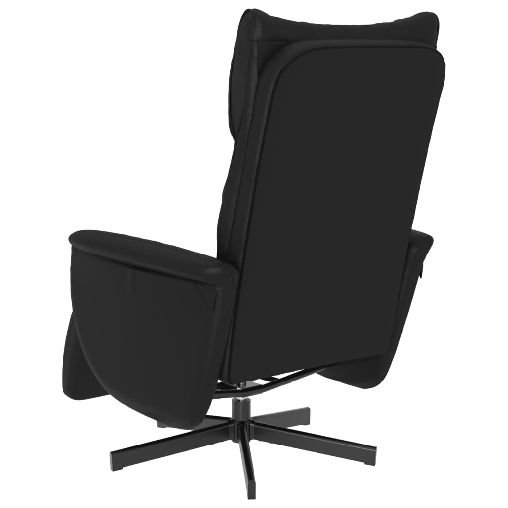 Fauteuil verstelbaar met voetensteun kunstleer zwart is nu te koop bij PeponiXL, paradijselijk wonen!