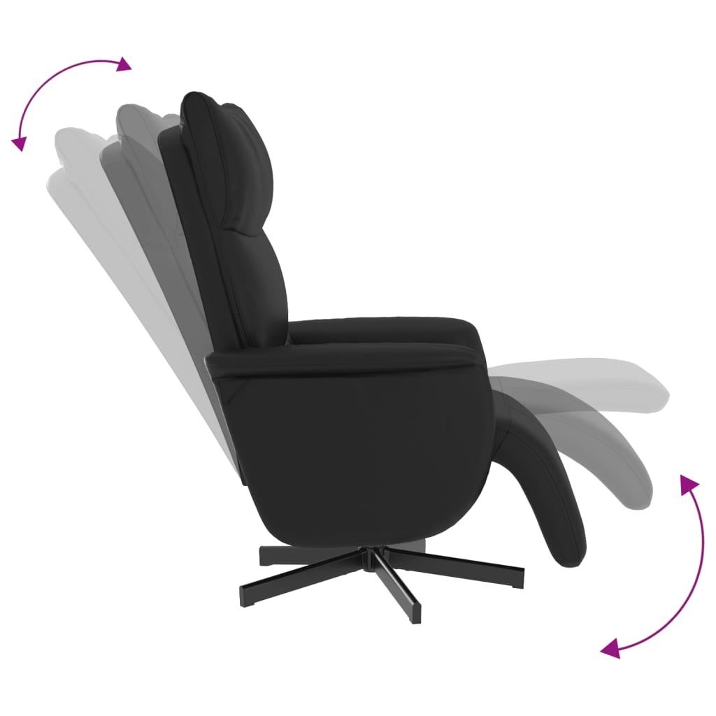 Fauteuil verstelbaar met voetensteun kunstleer zwart is nu te koop bij PeponiXL, paradijselijk wonen!