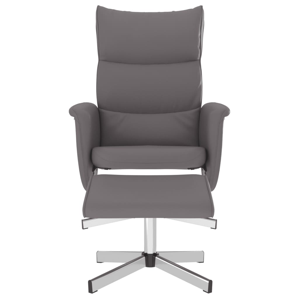 Fauteuil verstelbaar met voetenbankje kunstleer grijs is nu te koop bij PeponiXL, paradijselijk wonen!