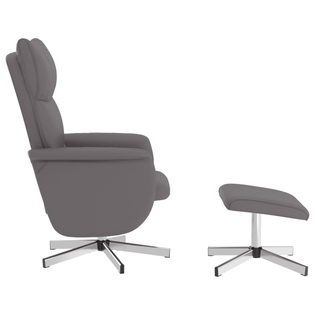 Fauteuil verstelbaar met voetenbankje kunstleer grijs is nu te koop bij PeponiXL, paradijselijk wonen!
