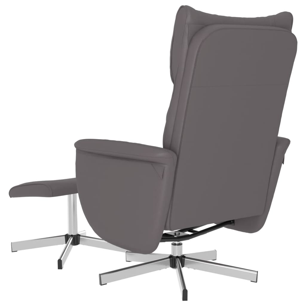 Fauteuil verstelbaar met voetenbankje kunstleer grijs is nu te koop bij PeponiXL, paradijselijk wonen!