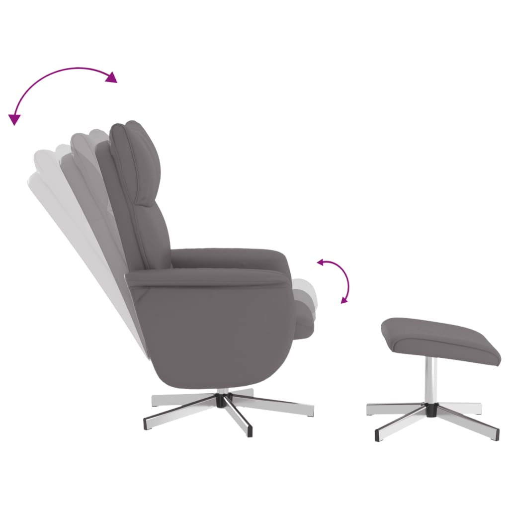 Fauteuil verstelbaar met voetenbankje kunstleer grijs is nu te koop bij PeponiXL, paradijselijk wonen!
