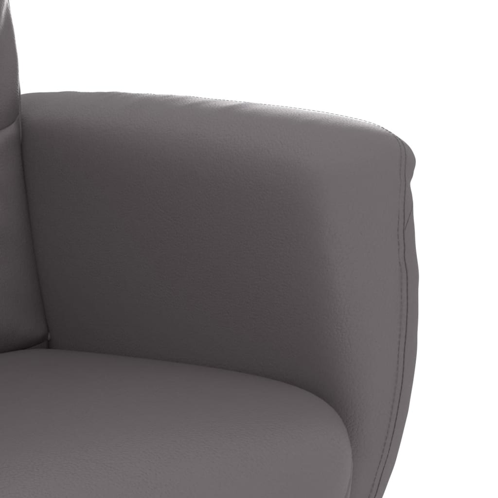 Fauteuil verstelbaar met voetenbankje kunstleer grijs is nu te koop bij PeponiXL, paradijselijk wonen!