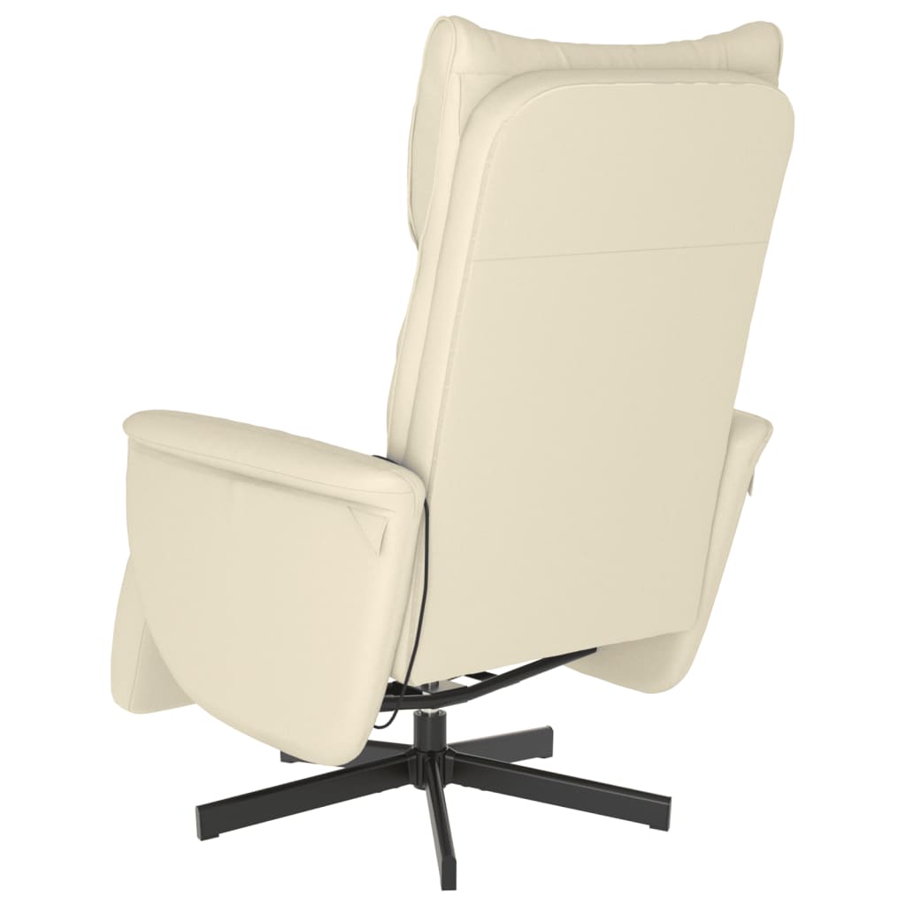 Massagestoel verstelbaar met voetensteun kunstleer crèmekleurig is nu te koop bij PeponiXL, paradijselijk wonen!
