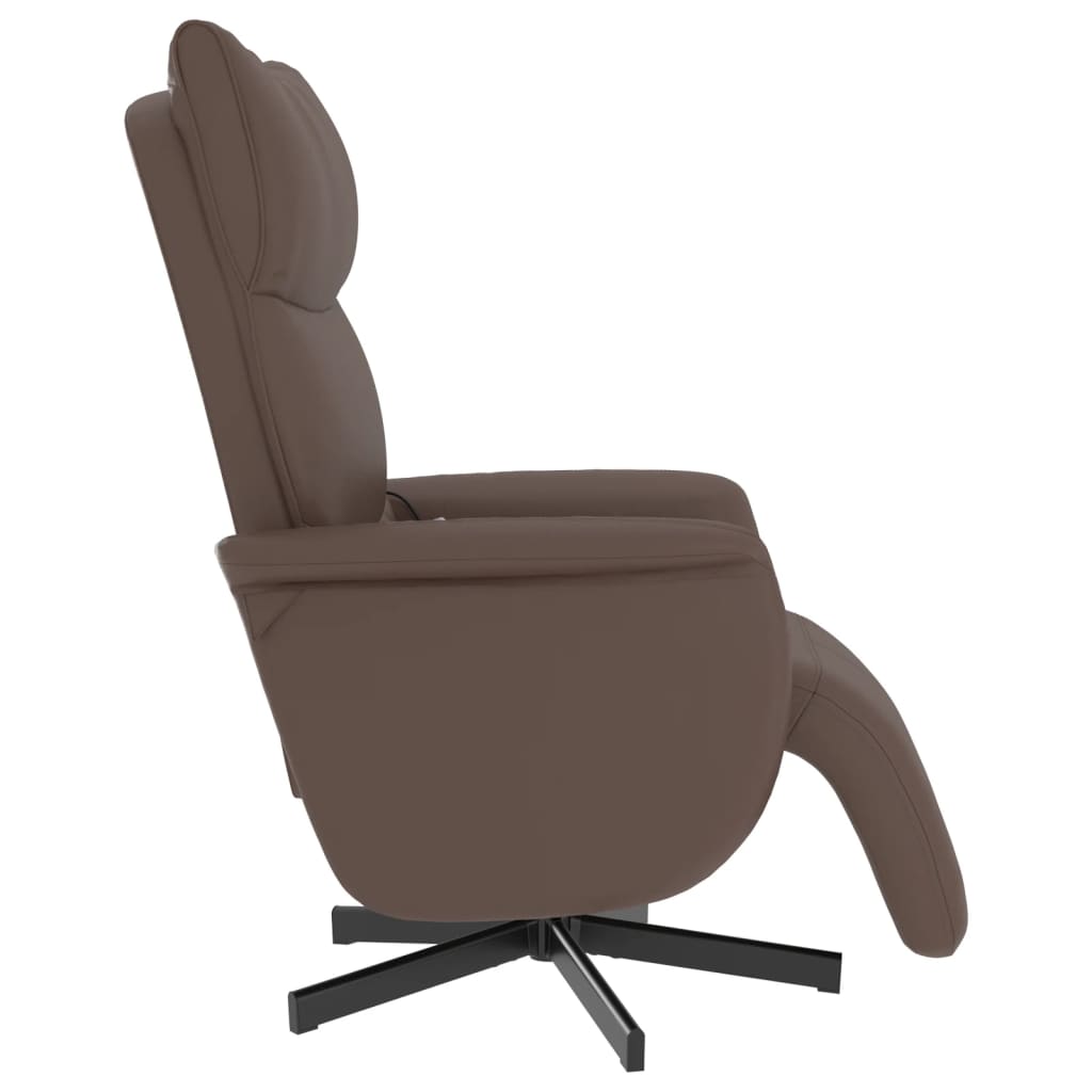 Massagestoel verstelbaar met voetensteun kunstleer bruin is nu te koop bij PeponiXL, paradijselijk wonen!