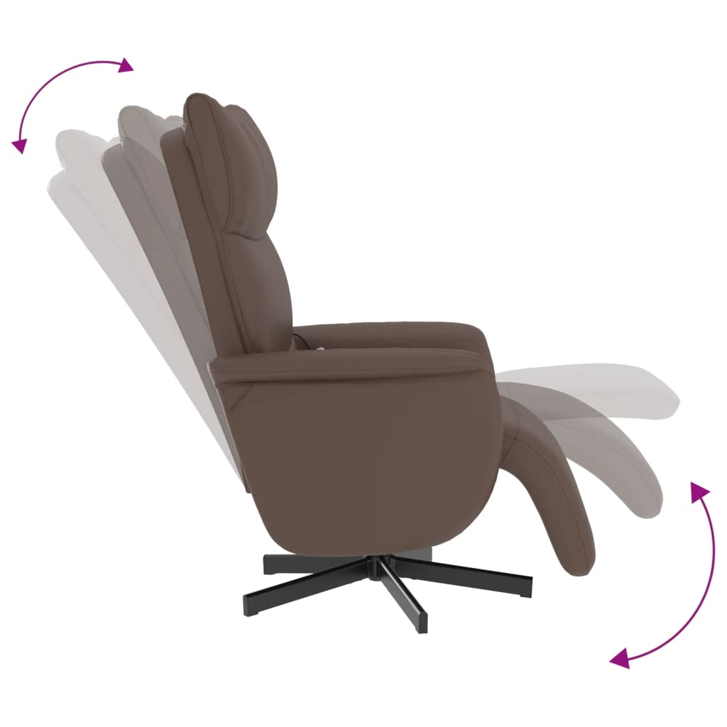 Massagestoel verstelbaar met voetensteun kunstleer bruin is nu te koop bij PeponiXL, paradijselijk wonen!
